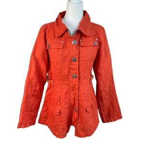 Pete & Greta by Johnny Was Orange Linen Jacket M